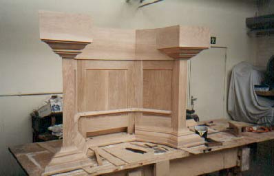 Pulpit under construction